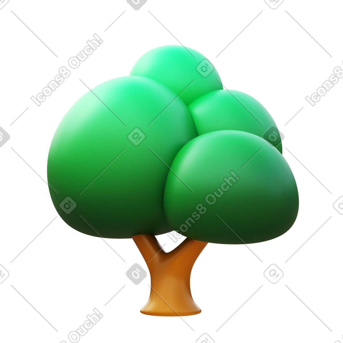 Иллюстрация Oak tree в стиле 3D Fluency — скачать в форматах PNG, SVG