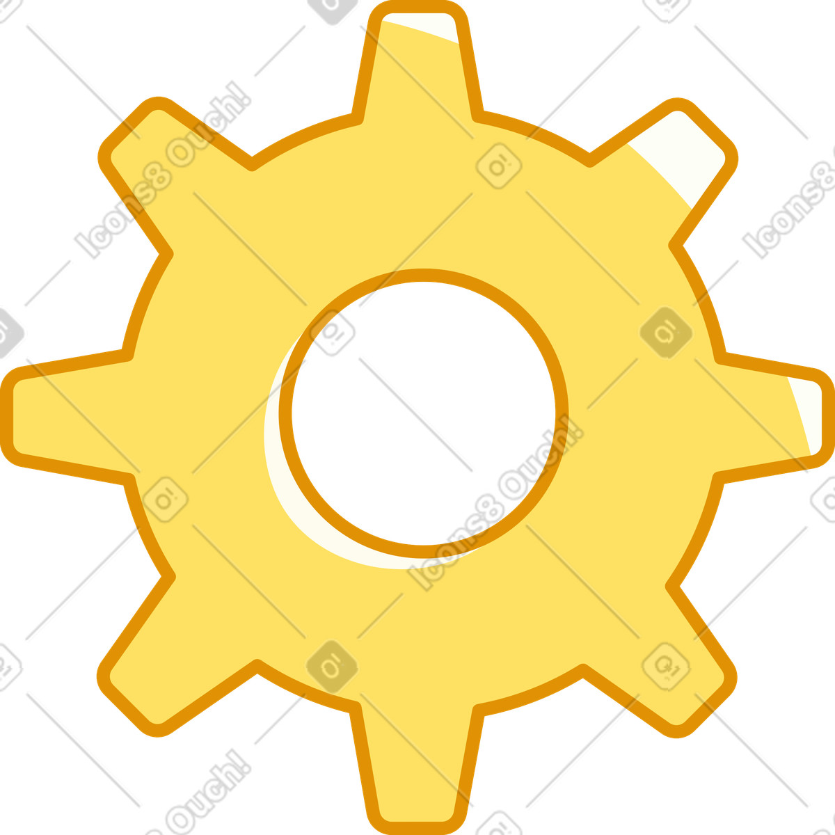 Pignone giallo illustrazione in stile Rainbow scarica in PNG, SVG
