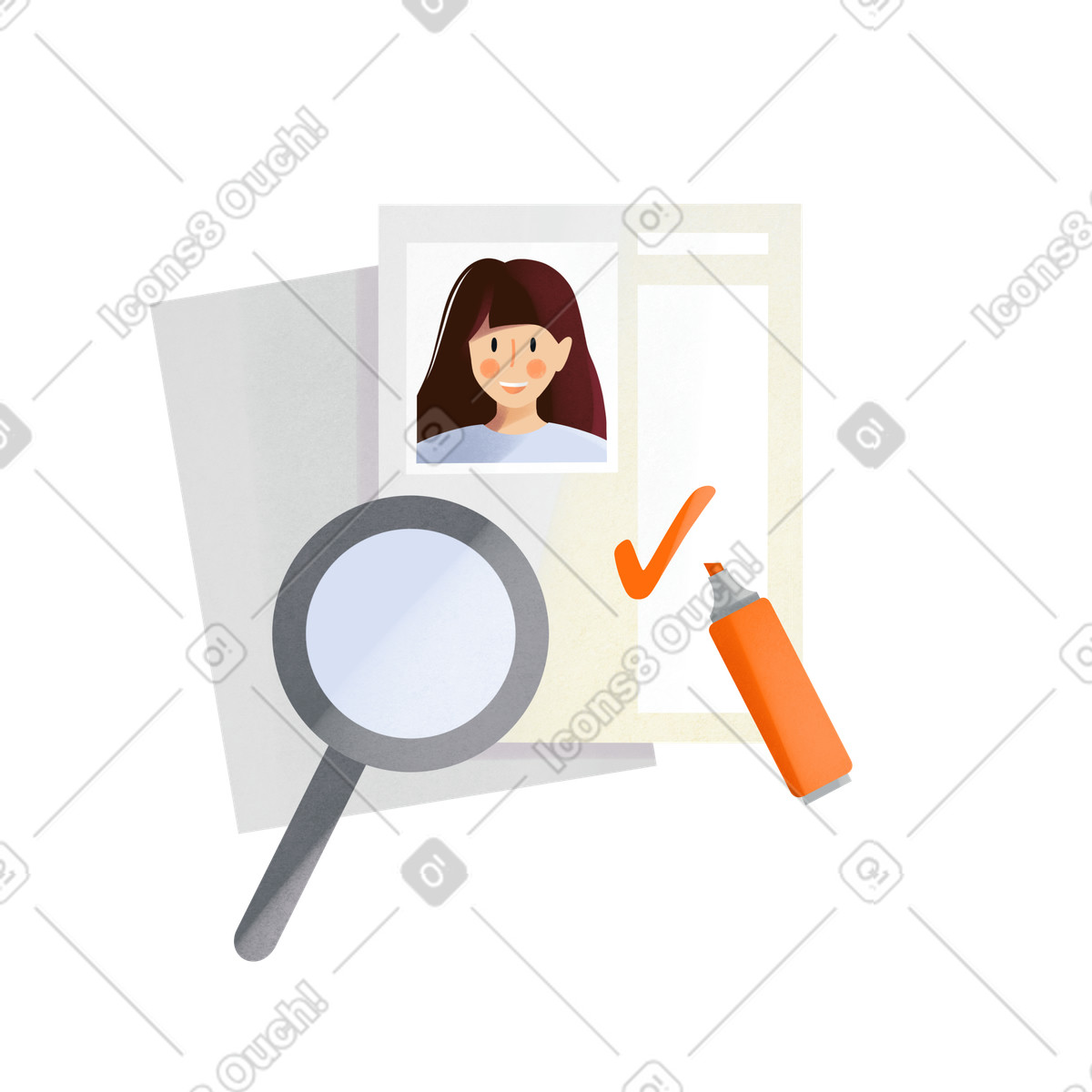 Perfect candidate's cv found-Illustration im Shine-Stil als Download in PNG, SVG