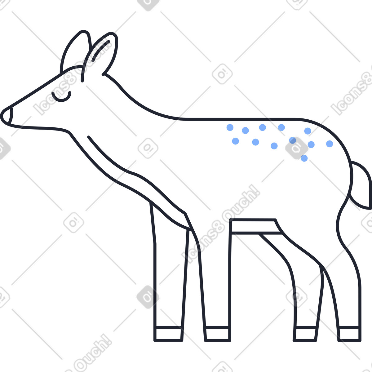 Ilustración Ciervo en estilo Pablita a descargar en PNG y SVG