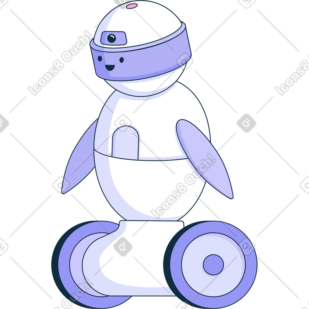 Robot intelligente illustrazione in stile Bubble gum scarica in PNG, SVG