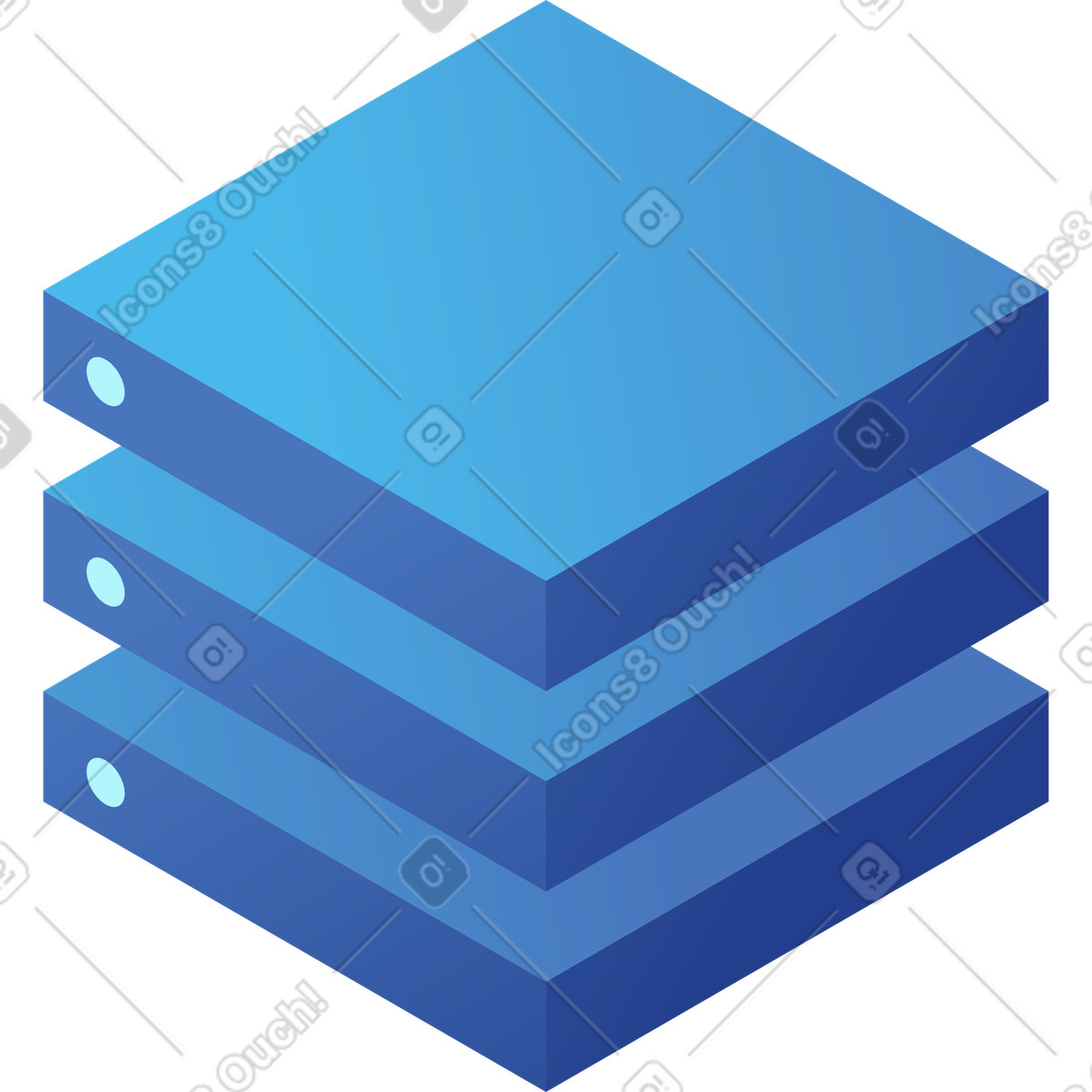 Isometric server illustration in PNG, SVG