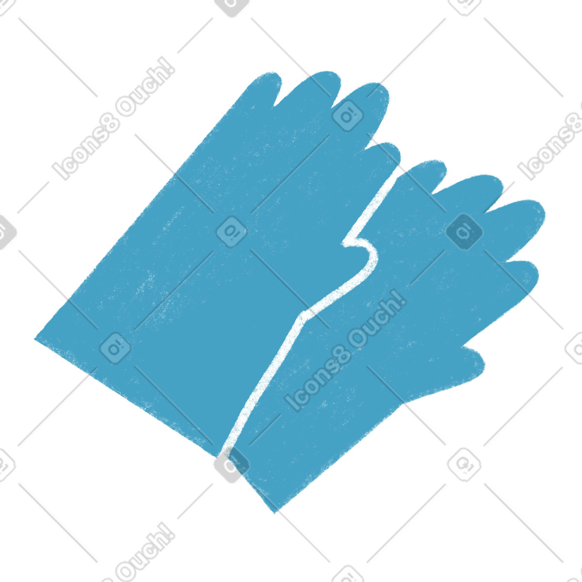 Blue gloves illustration in Tutti style download in PNG, SVG