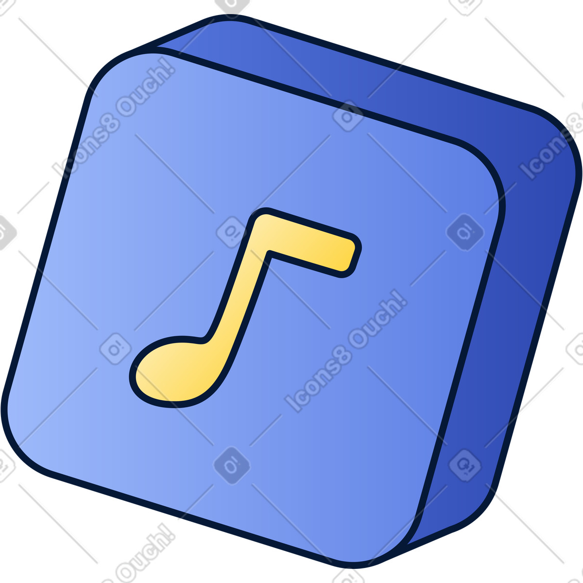 Blue music button illustration in Neat style download in PNG, SVG