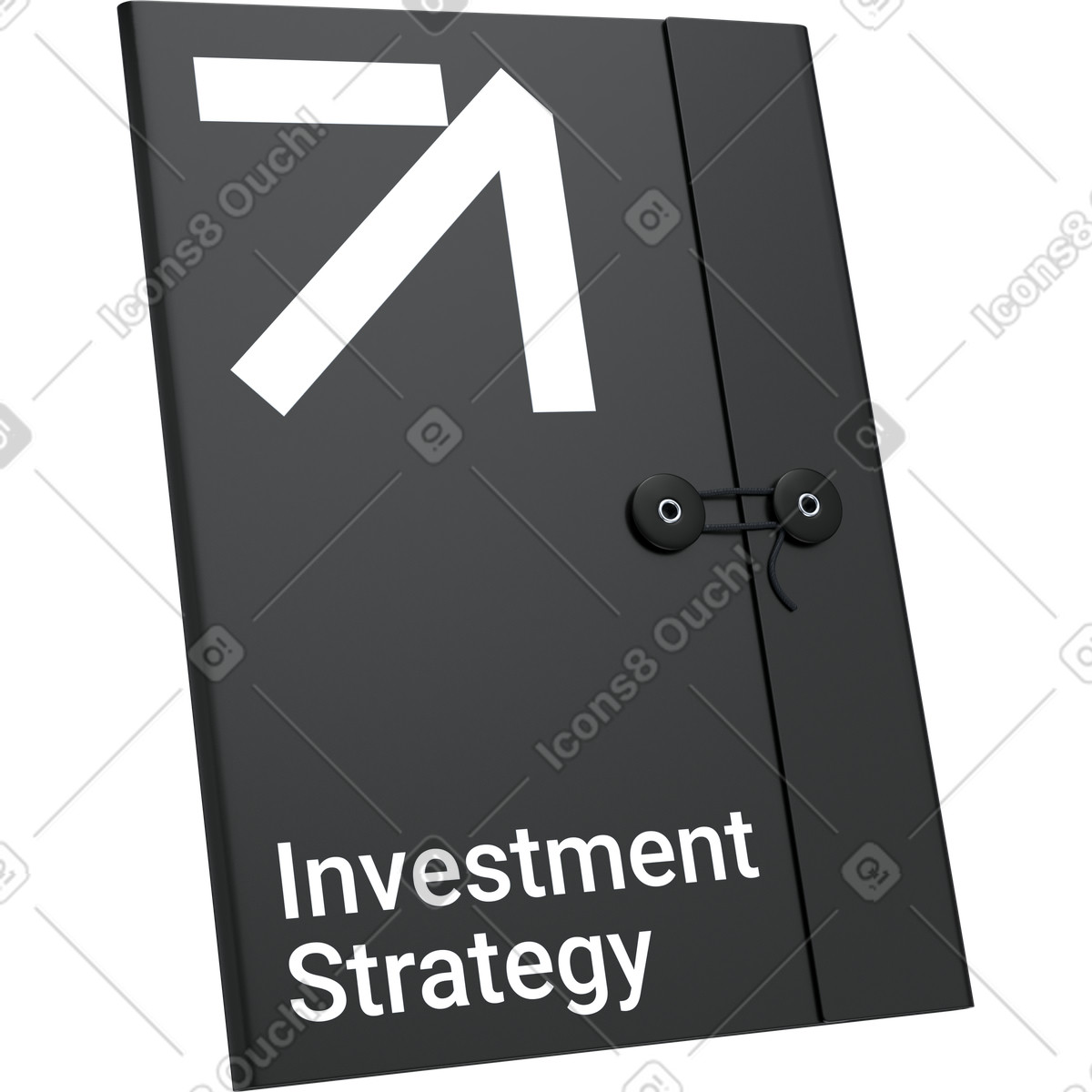 Иллюстрация Black investment strategy document folder for corporate finance planning в стиле 3D Pro — скачать в форматах PNG, SVG
