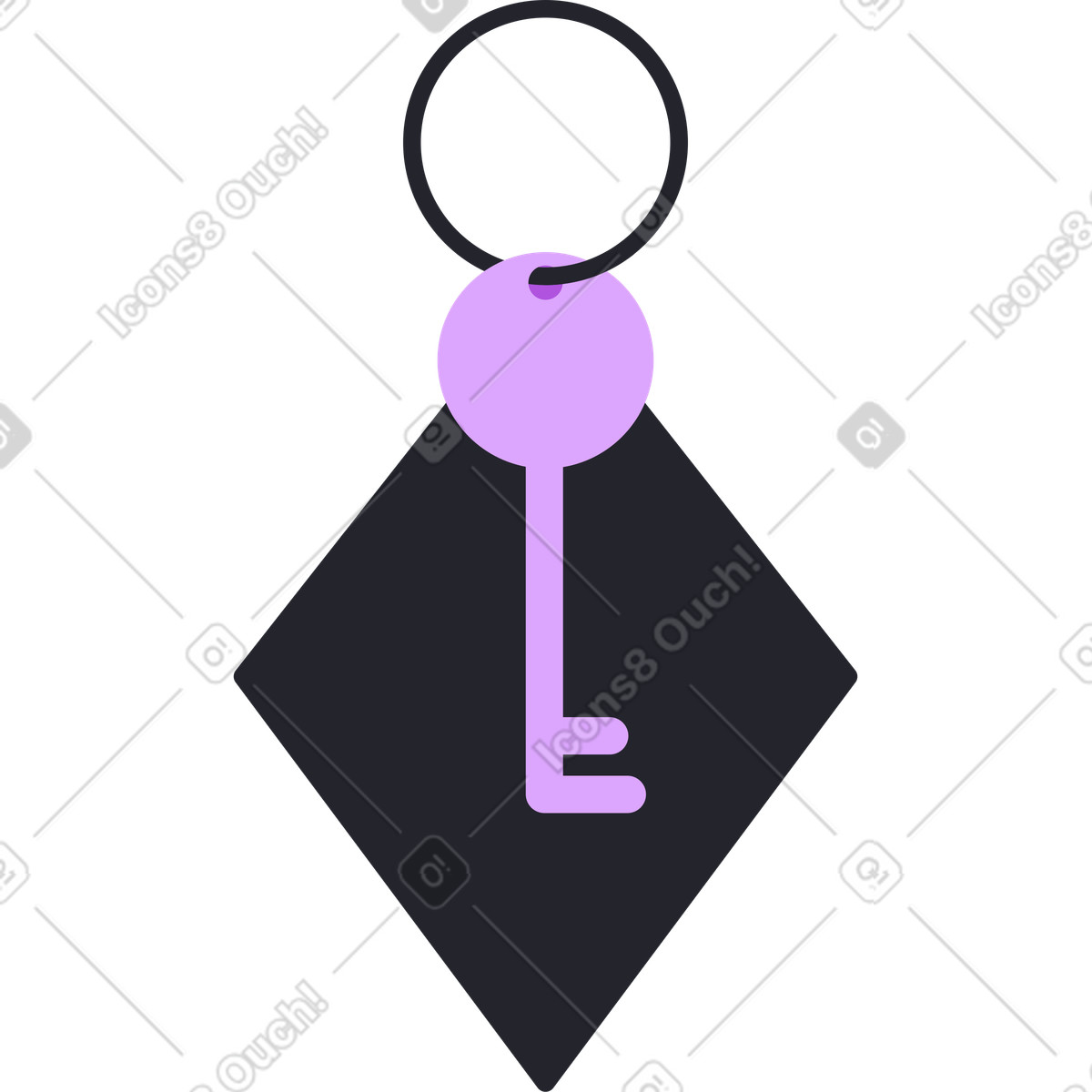Chiave della camera d'albergo illustrazione in stile Grapy scarica in PNG, SVG