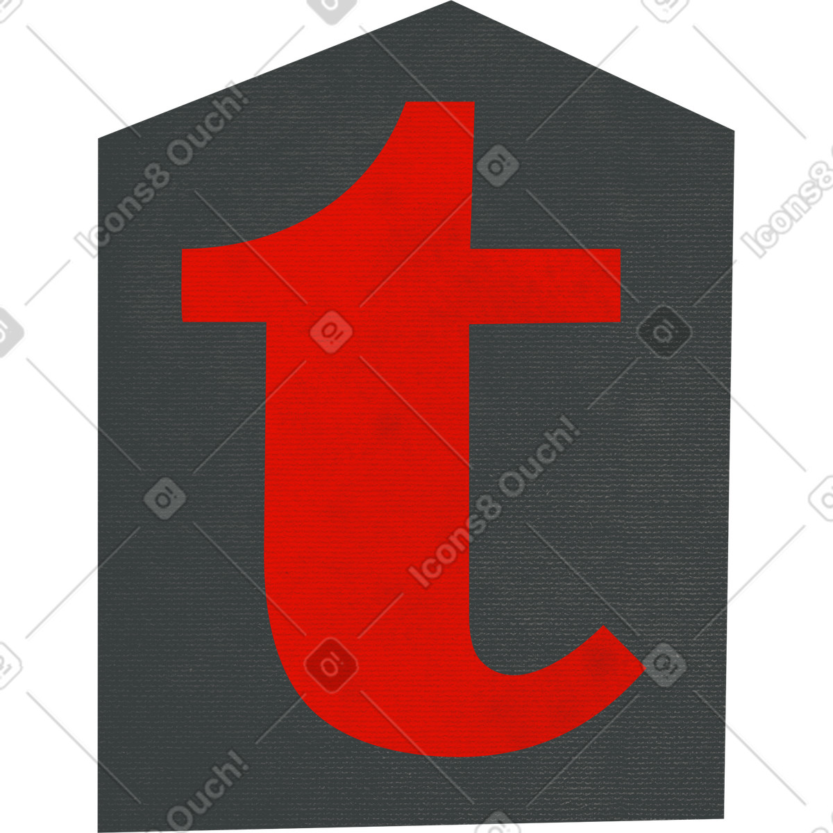 Ilustración Collage lowercase letter t en estilo Paper Cut a descargar en PNG y SVG