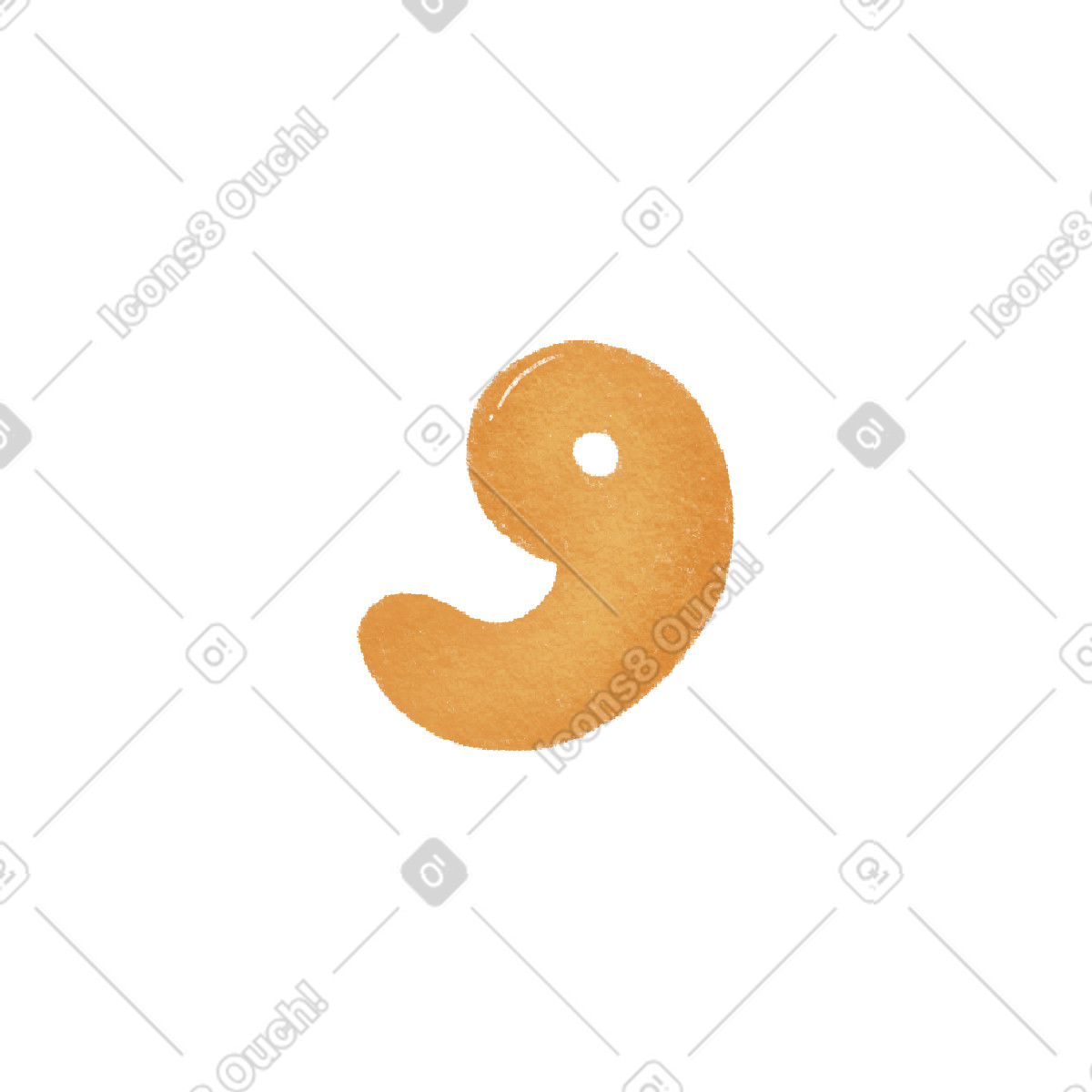Textured 9 digit illustrazione in stile Woolly scarica in PNG, SVG