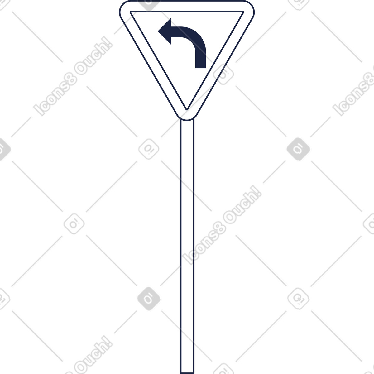 Ilustração de Sinal trânsito em no estilo Urban Line para baixar em PNG, SVG