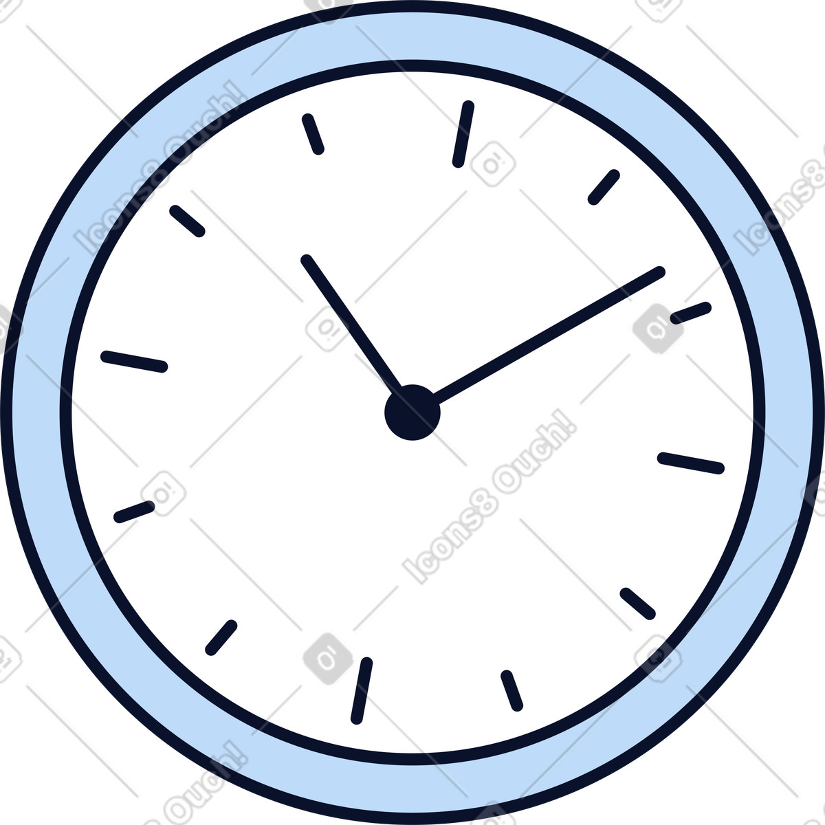 Clock illustration in Flexy style download in PNG, SVG