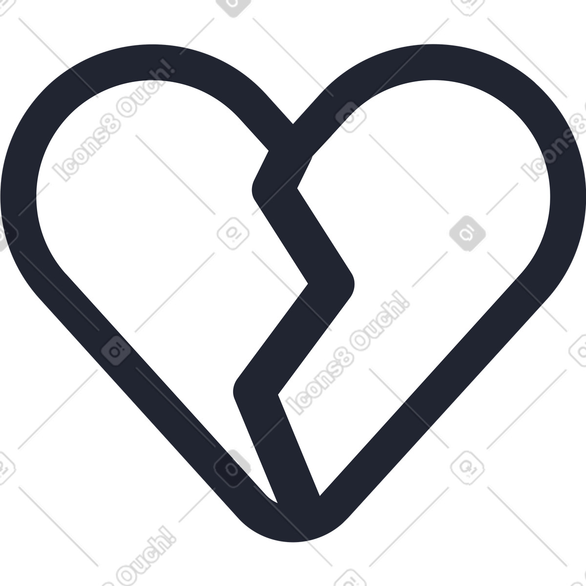Gebrochenes herz-Illustration im Pablita-Stil als Download in PNG, SVG