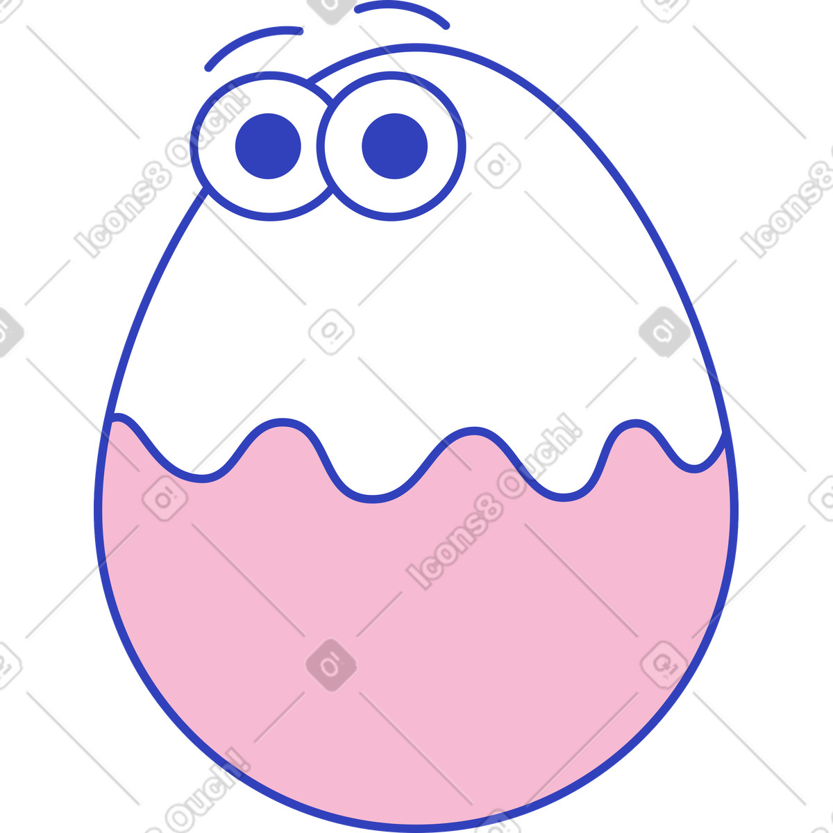 Egg character illustration in Eyeful style download in PNG, SVG