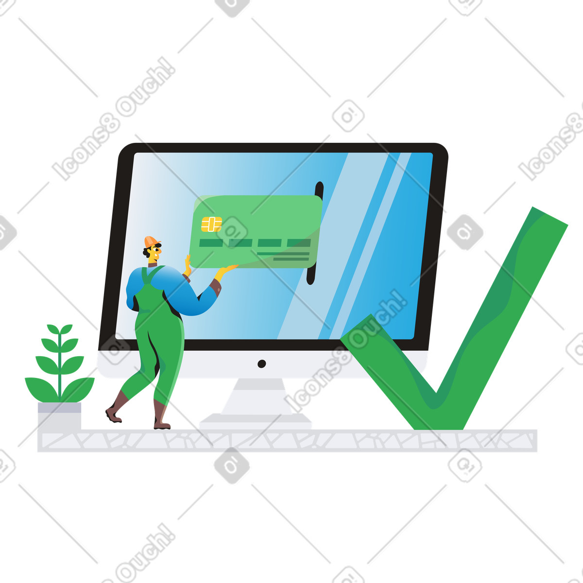 Payment processed illustration in PNG, SVG