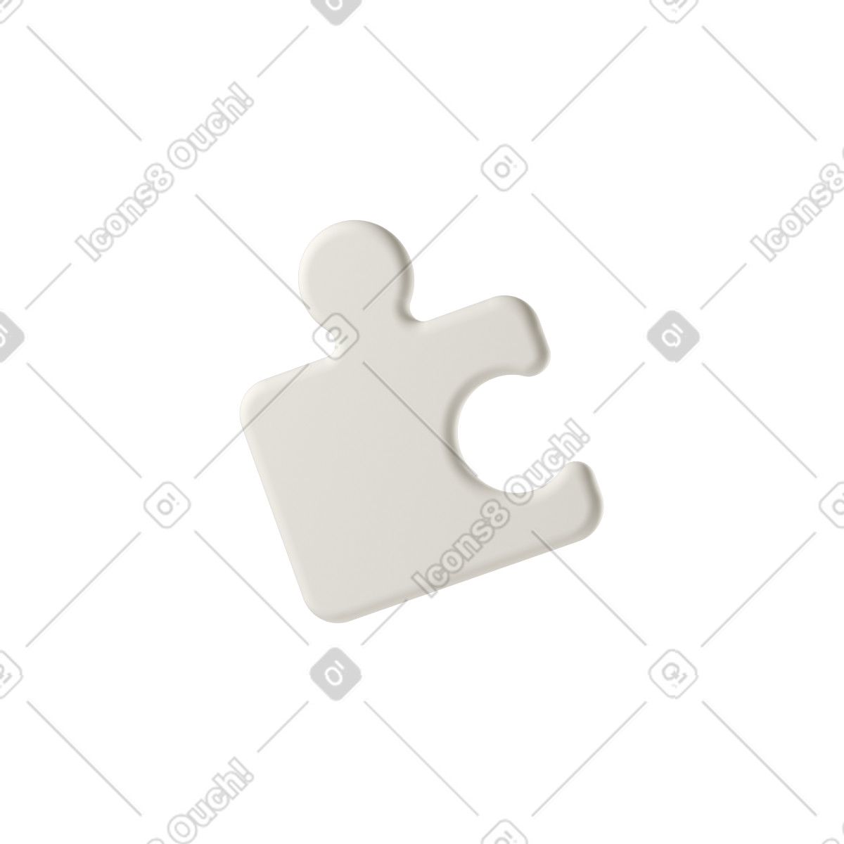White puzzle piece-Illustration im 3D Casual life-Stil als Download in PNG, SVG