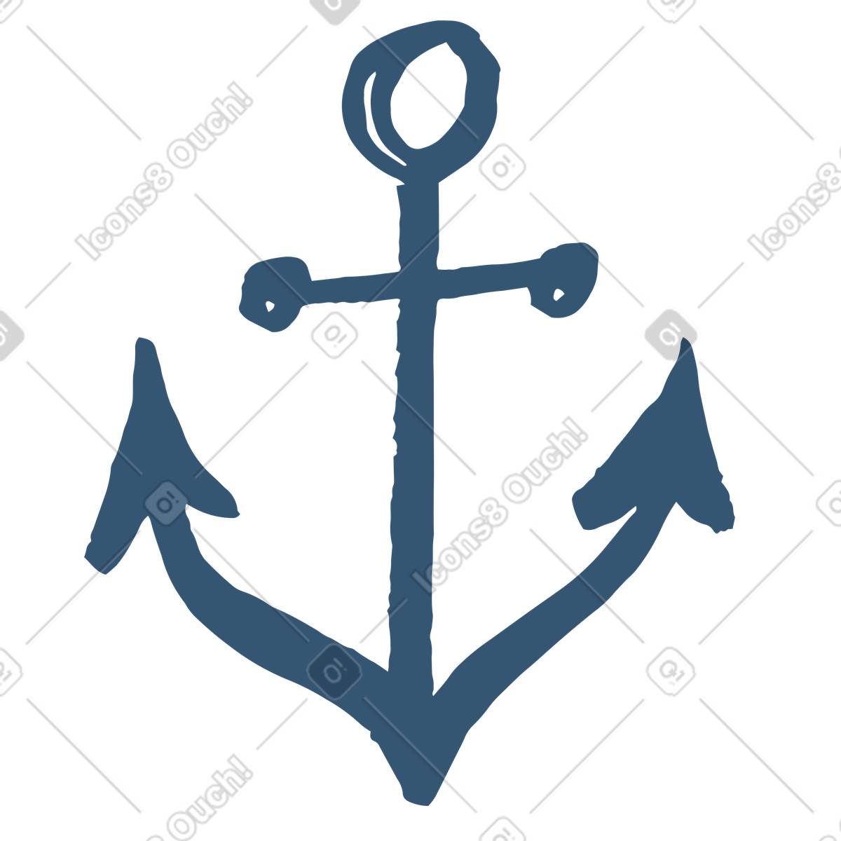 Anker-Illustration im Scandi-Stil als Download in PNG, SVG