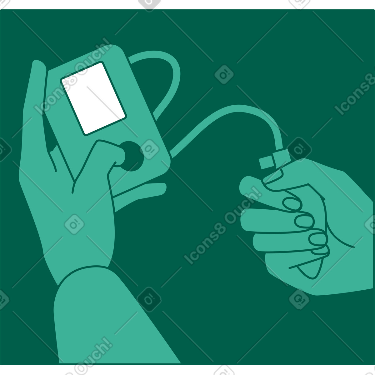 Ilustración Marco con monitor de presión arterial en estilo Storyline a descargar en PNG y SVG