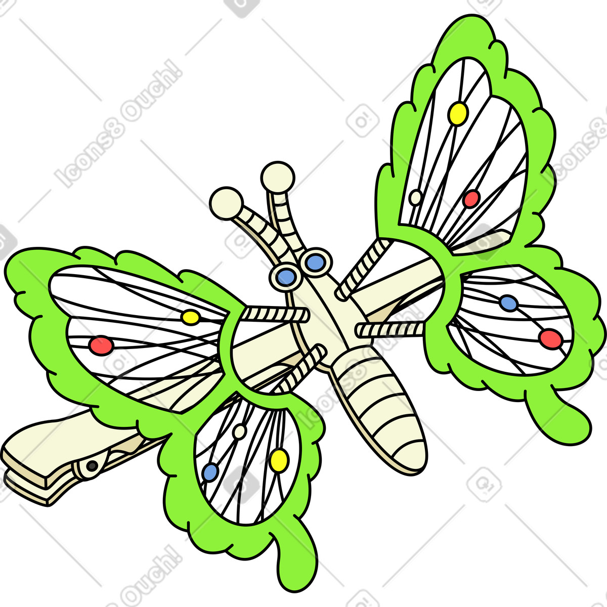 La farfalla illustrazione in stile Retro scarica in PNG, SVG