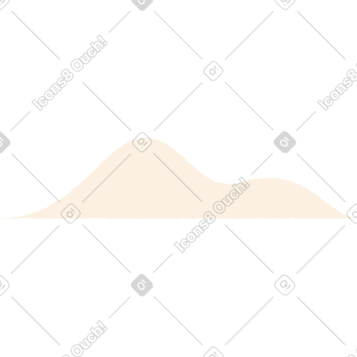 Pablo スタイルの Wavy beige cloud のイラストをPNG、SVG形式でダウンロード