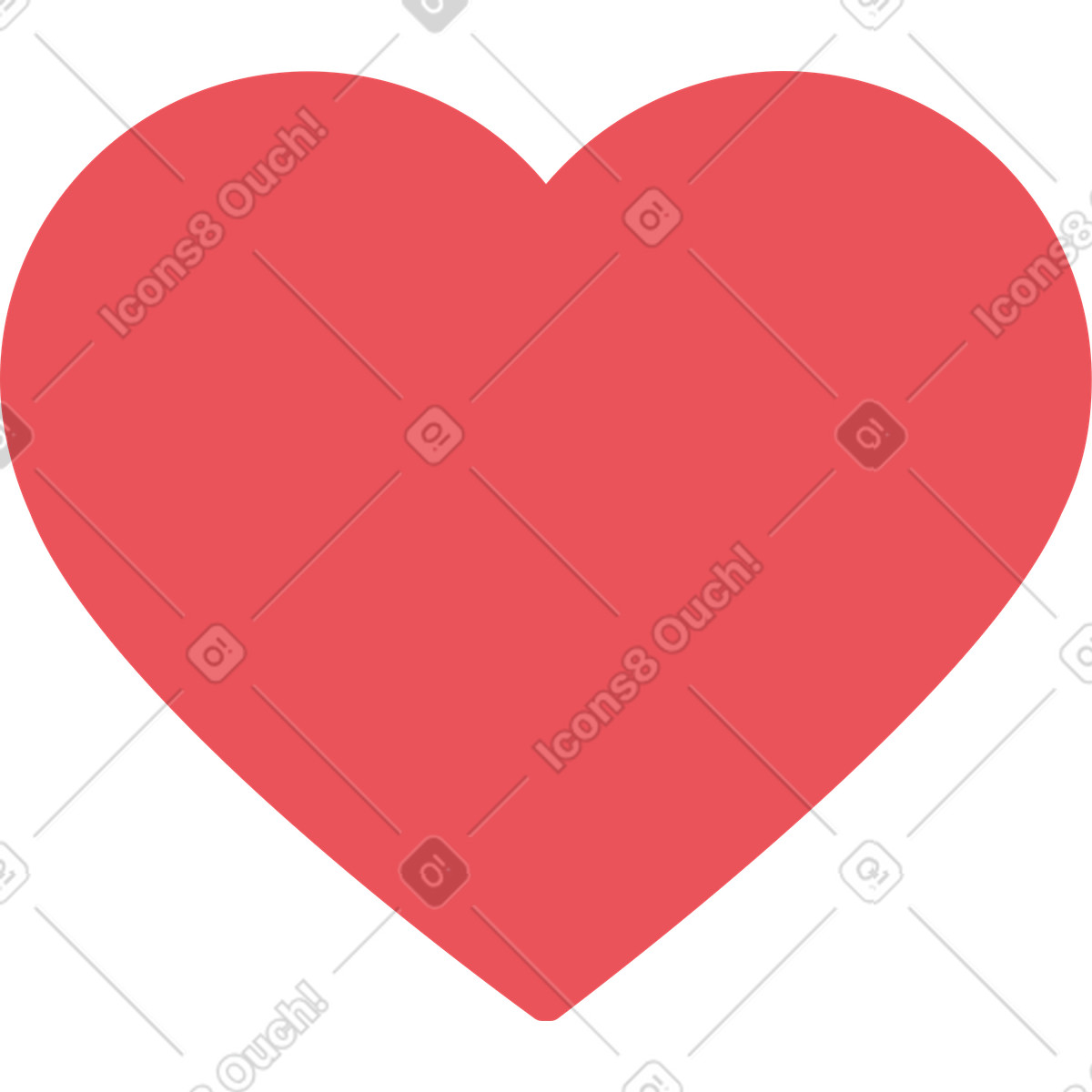 Ilustração de Coração vermelho em no estilo Bendy para baixar em PNG, SVG