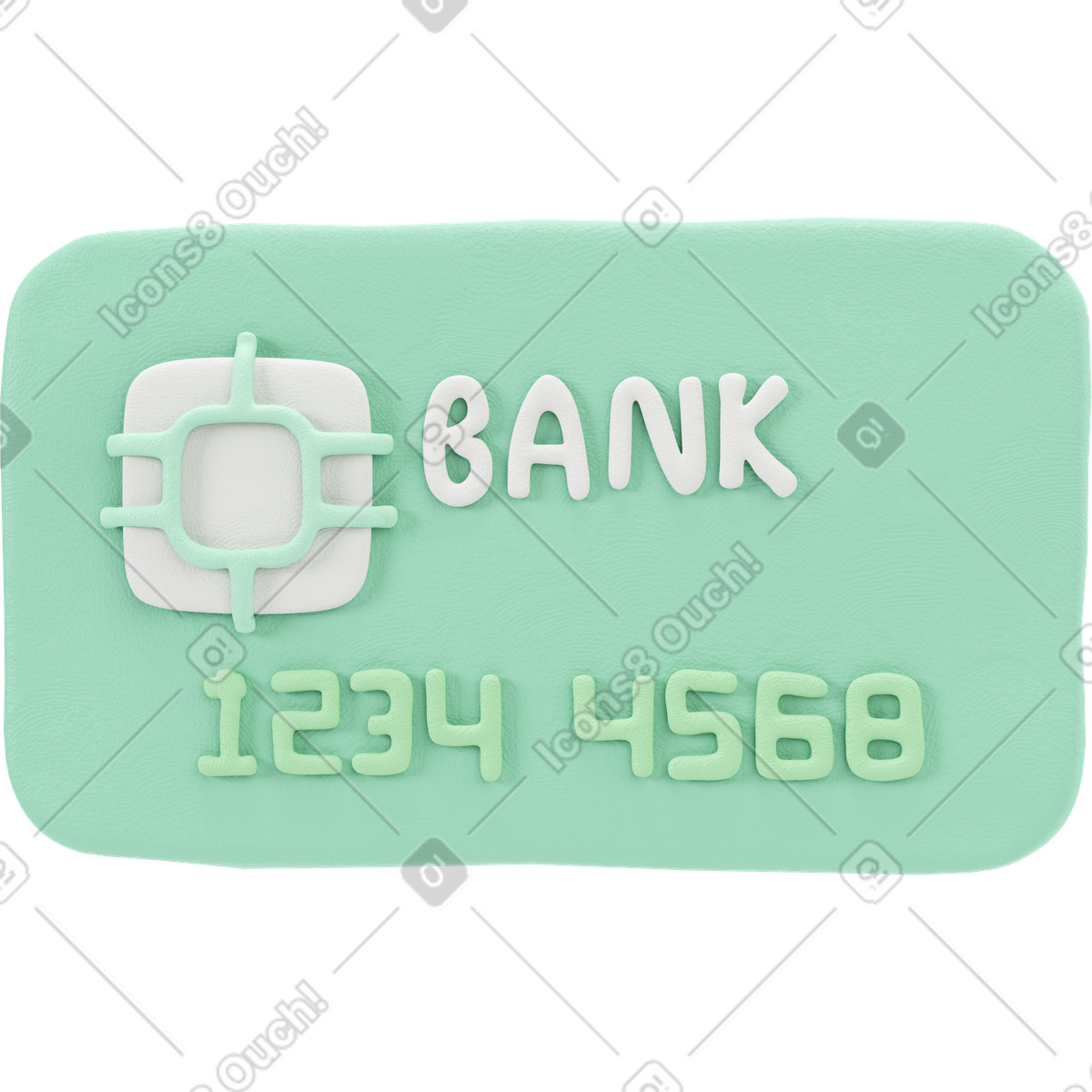 Ilustração de Close-up um cartão banco verde em no estilo 3D Stripy para baixar em PNG, SVG