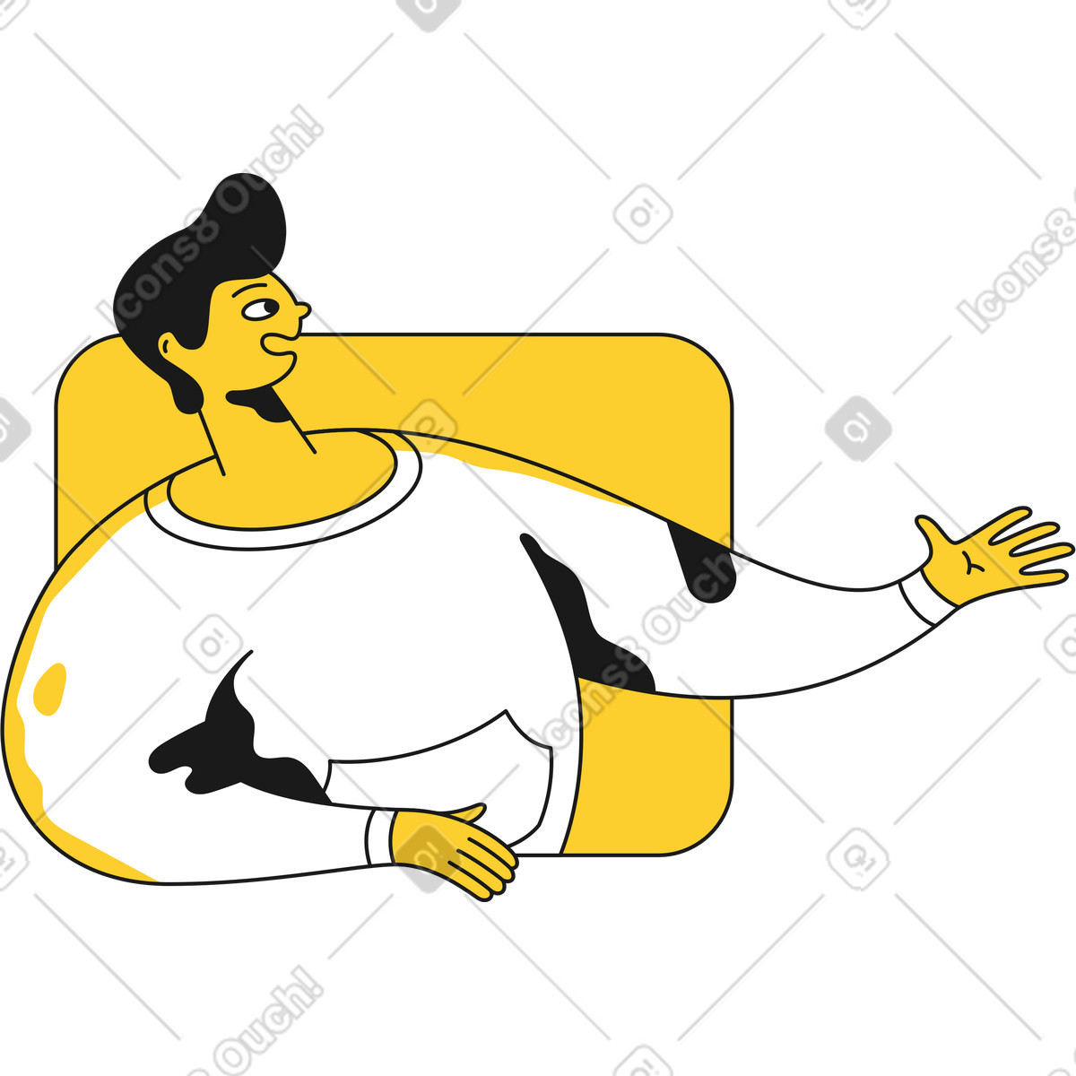 Ilustração de O cara vai além da janela do navegador em no estilo Taxi para baixar em PNG, SVG