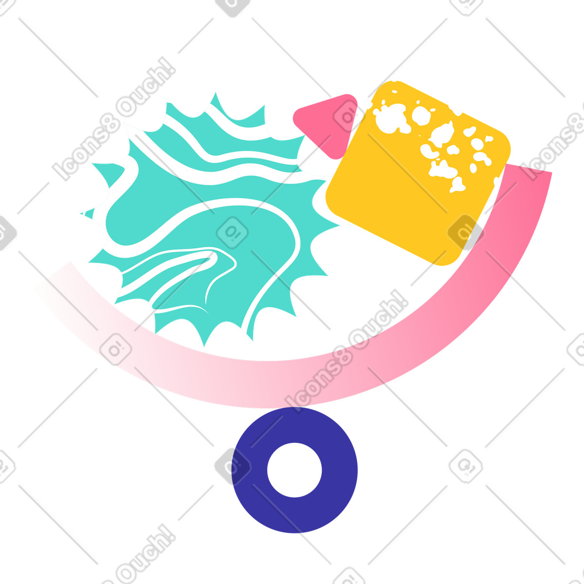 Forme astratte in equilibrio sul cerchio illustrazione stile Bright scarica PNG, SVG