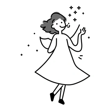 A vintage angel with delicate wings and flowing hair stands in a softly falling snow. She has a gentle smile as she tilts her head back, catching snowflakes on her tongue. The angel is dressed in a flowing, light-colored gown that drapes around her. Snowflakes are scattered around her, with a few gracefully landing on her face and gown. The scene captures the essence of a peaceful winter day, with a light flurry of snow creating a magical atmosphere.