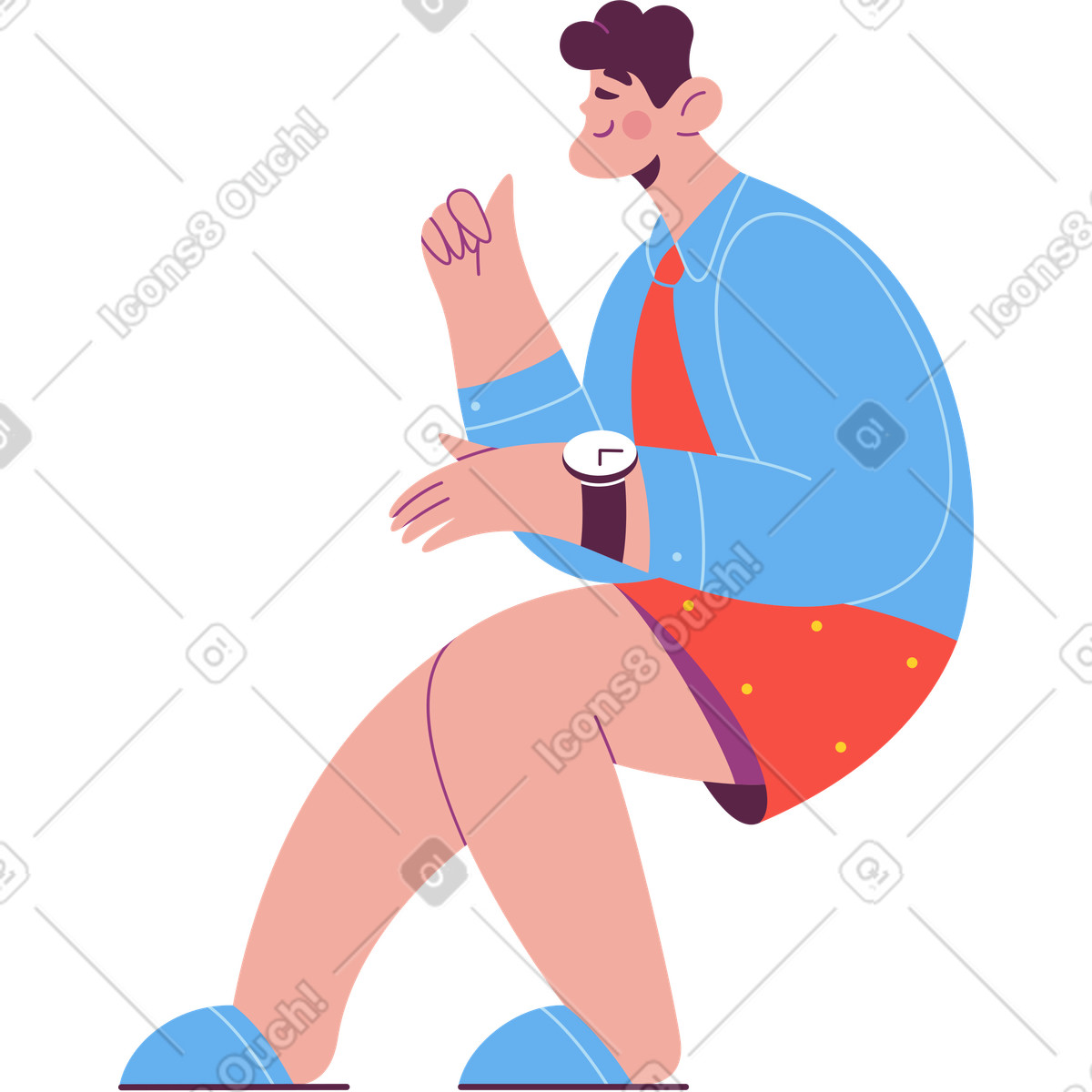 Uomo illustrazione in stile Sammy scarica in PNG, SVG