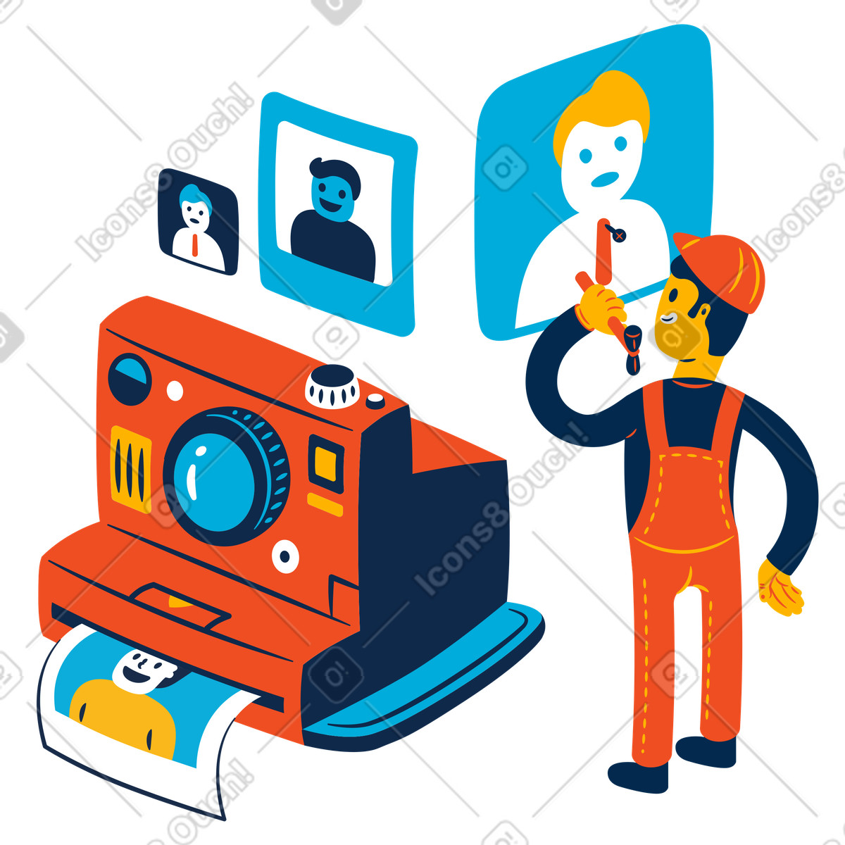 Ilustração de Portfólio do fotógrafo em no estilo Flame para baixar em PNG, SVG