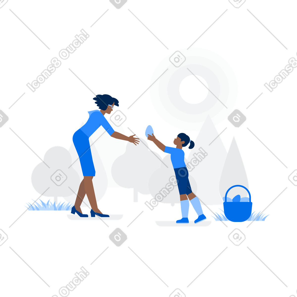 Caccia alle uova illustrazione in stile Urban scarica in PNG, SVG