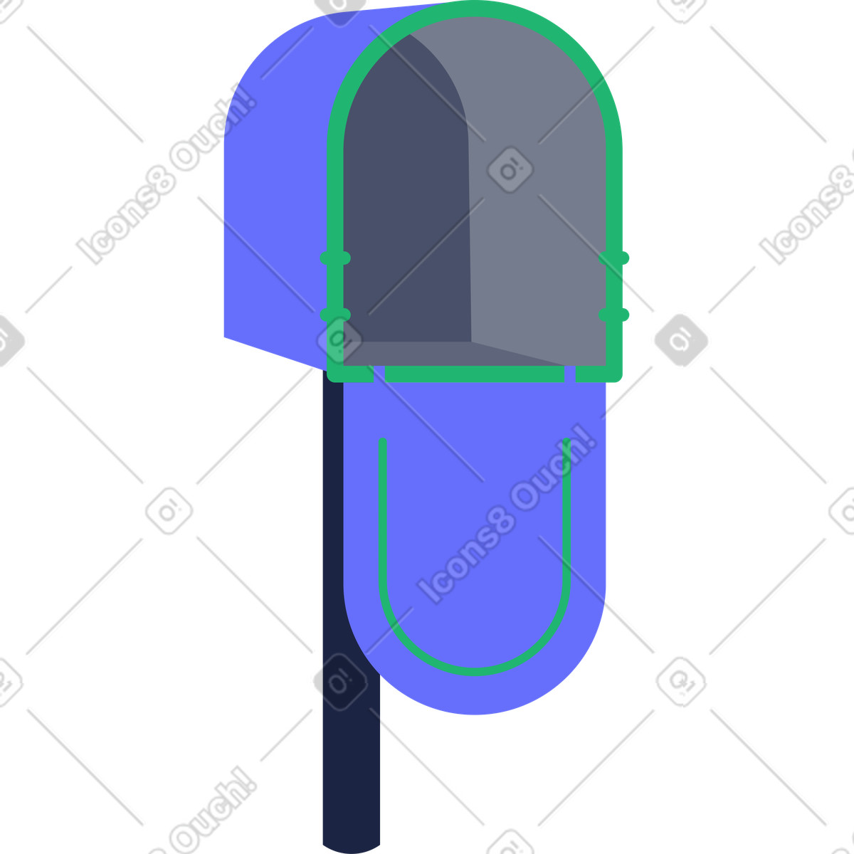 No message mailbox illustration in Urban style download in PNG, SVG