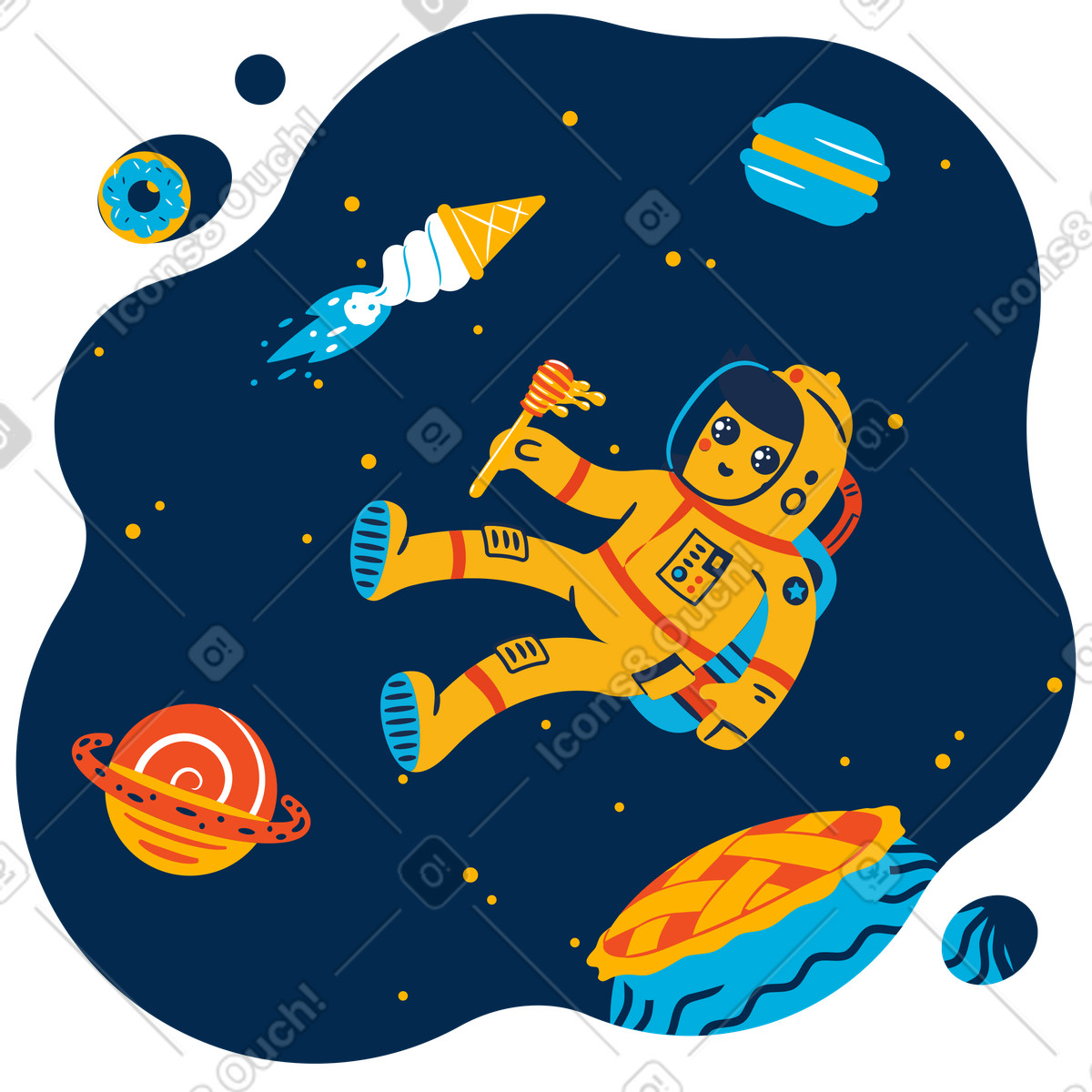 Illustration Galaxie de bonbons dans le style Flame à télécharger aux formats PNG, SVG