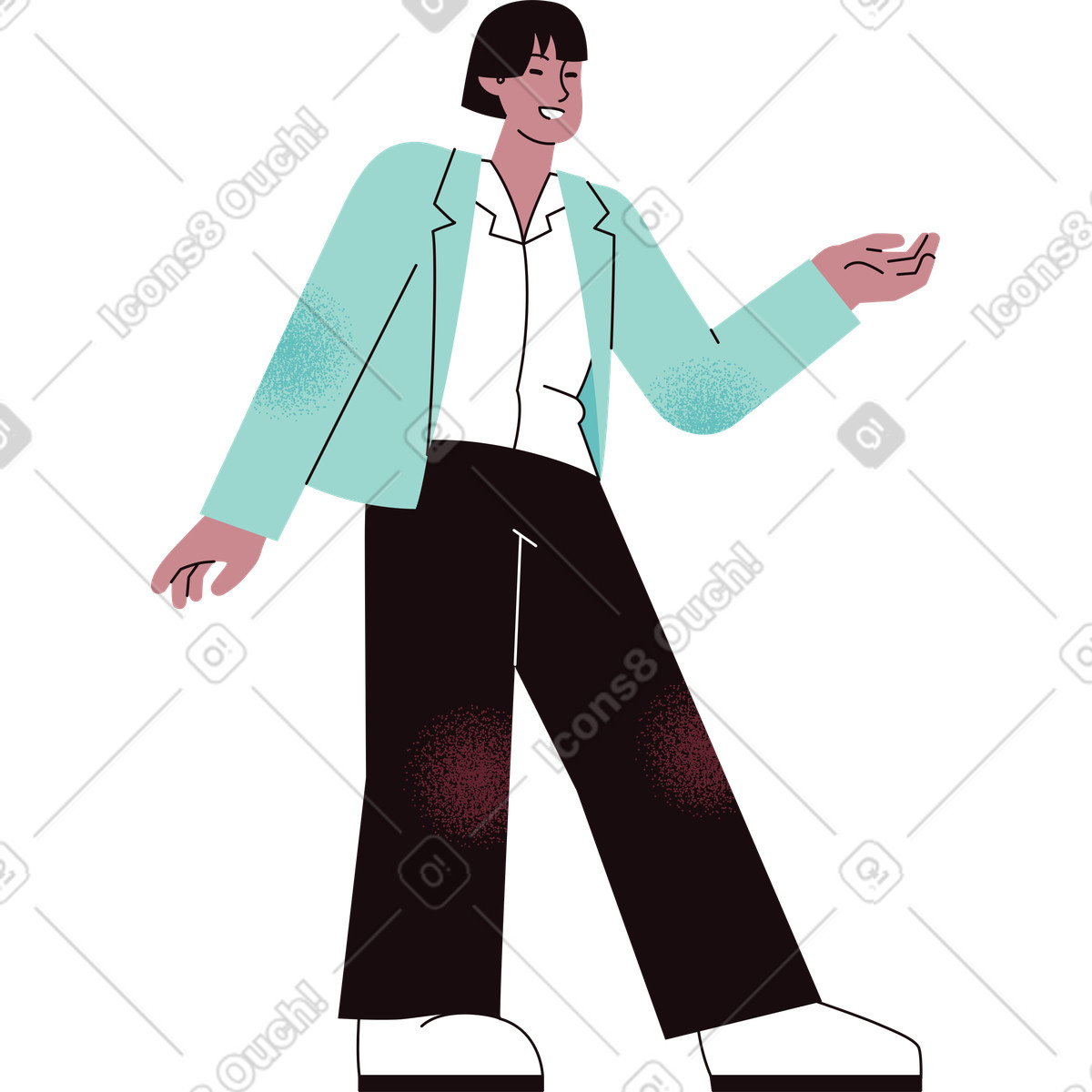 Man with bent arm illustration in Delight style download in PNG, SVG