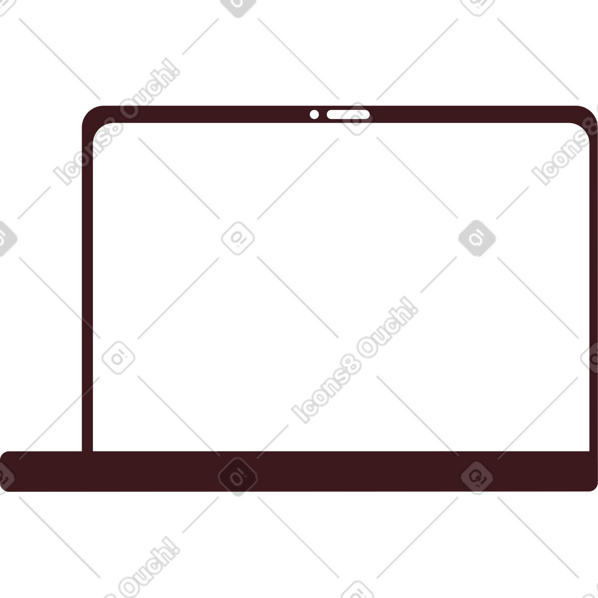 Ilustração de Laptop preto aberto em no estilo Folks para baixar em PNG, SVG