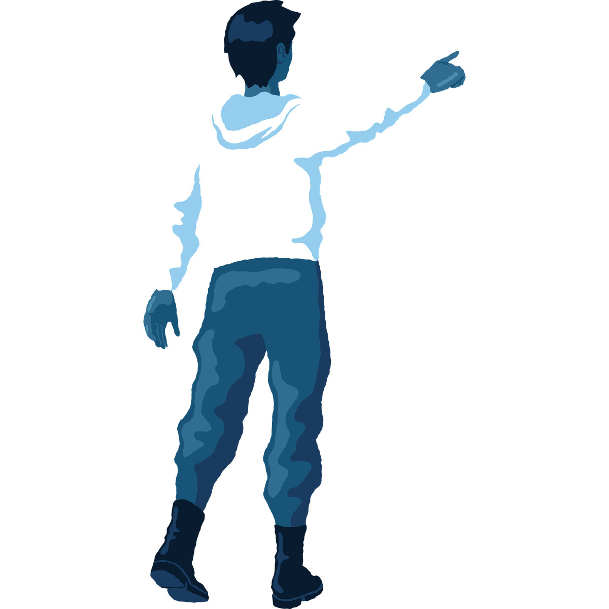 Man pointing back illustrazione in stile Cherry scarica in PNG, SVG