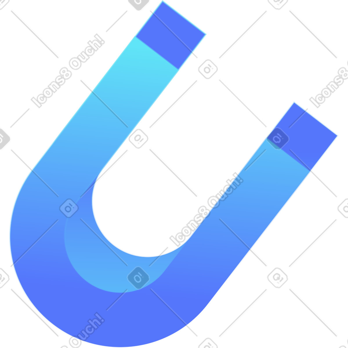 Ilustração de Ímã azul dimensional em no estilo Morphis para baixar em PNG, SVG