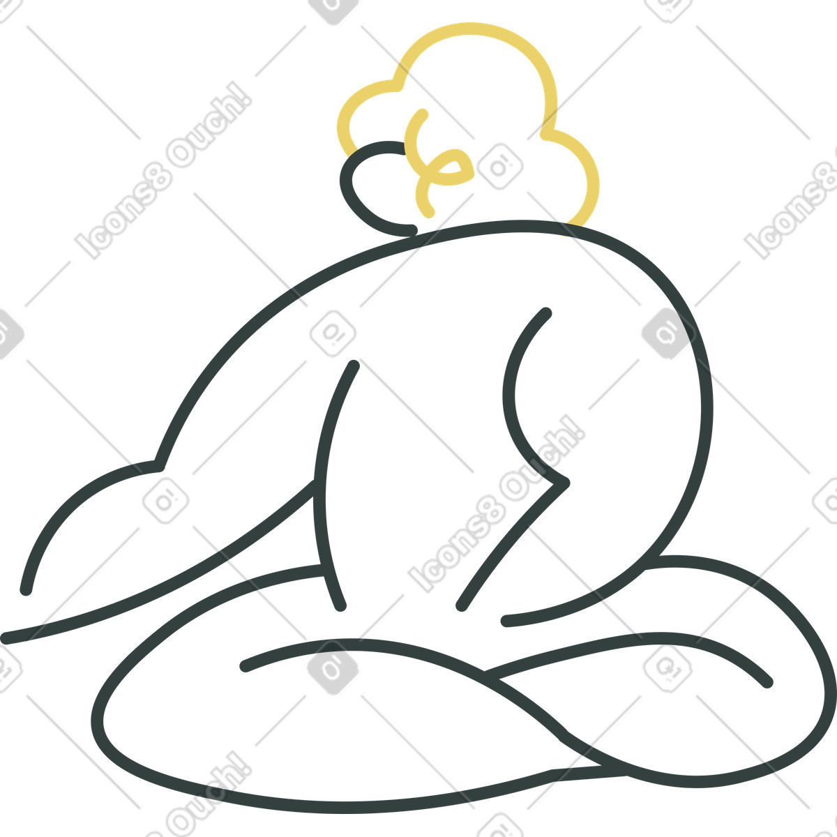 Uomo seduto illustrazione in stile Macaroni scarica in PNG, SVG
