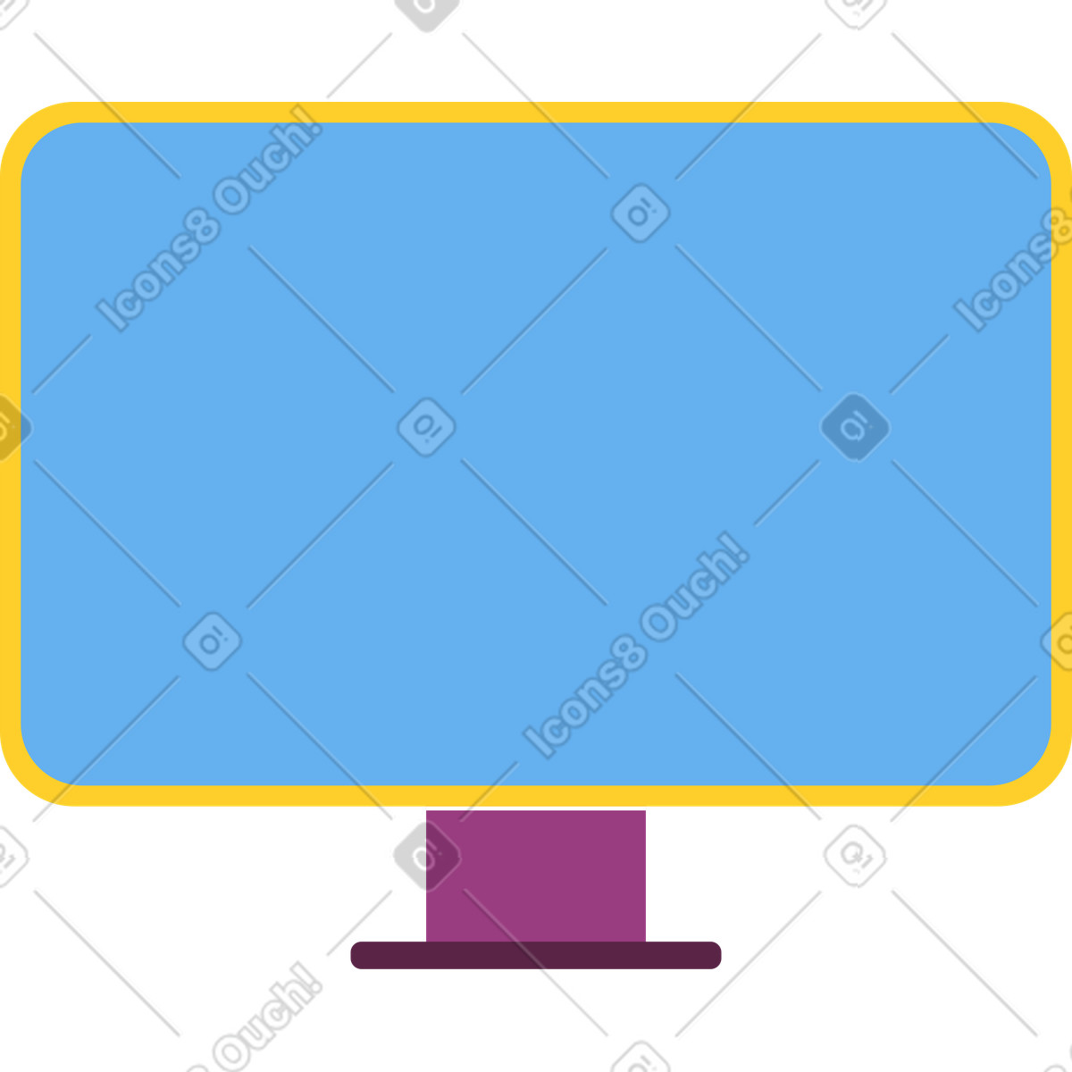 Schermo del computer illustrazione in stile Sammy scarica in PNG, SVG