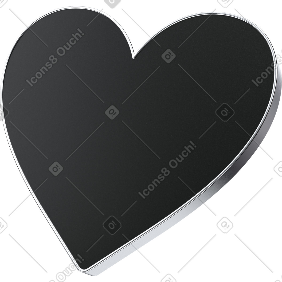 Heart icon, ui reaction element, favorite like symbol illustration in 3D Pro style download in PNG, SVG