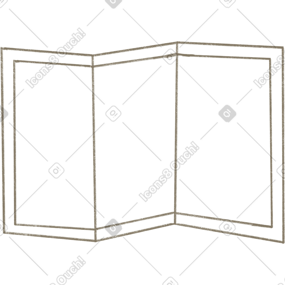 Lined brown map illustration in Lumiere style download in PNG, SVG