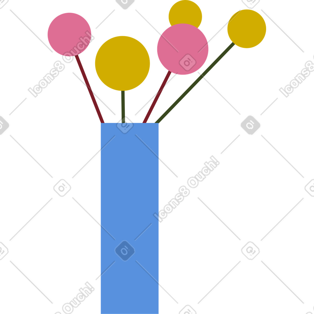 Illustration Fleurs dans un vase le style Vector à télécharger aux formats PNG, SVG