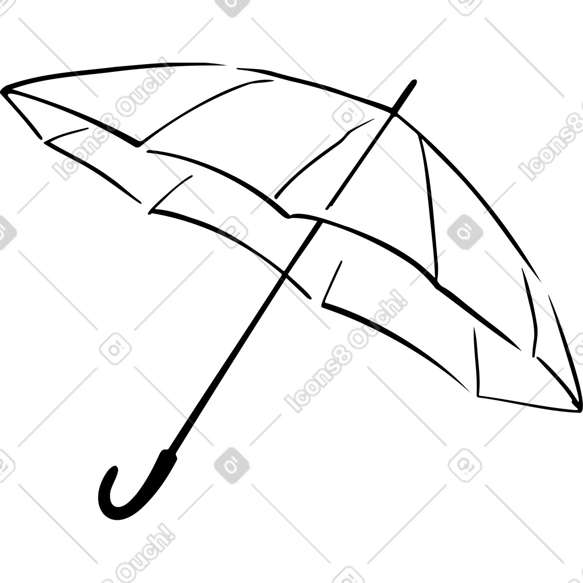 Regenschirm-Illustration im Line-Stil als Download in PNG, SVG