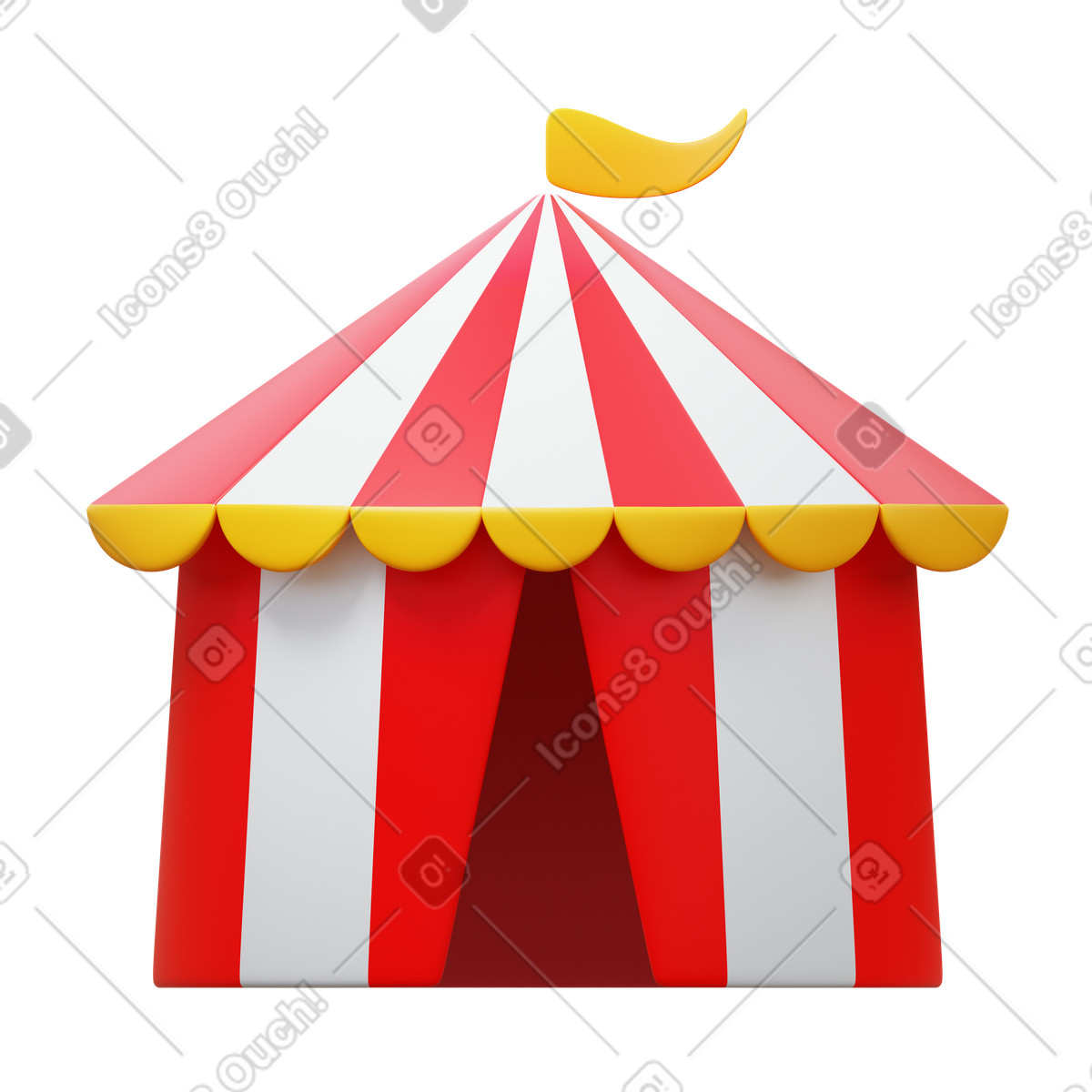 下载 3D Fluency 风格的 Circus tent 插画，支持 PNG、SVG 格式