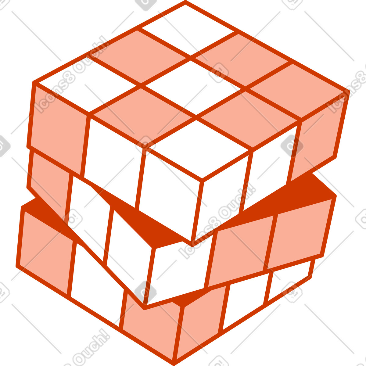 Rubik's cube illustration in Natty style download in PNG, SVG