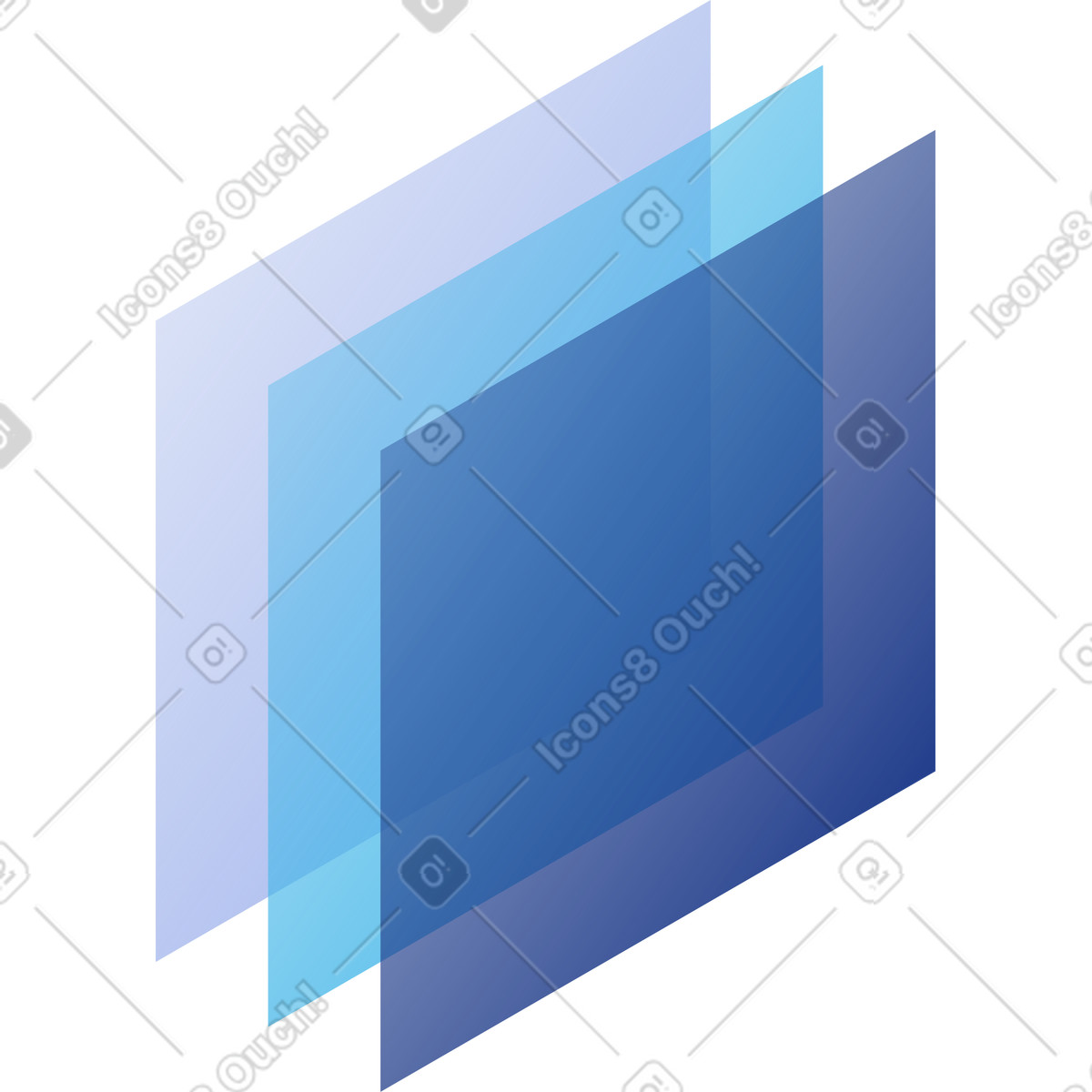 Layers overlapping transparent squares for technology presentation background template illustrazione in stile Quantum scarica in PNG, SVG