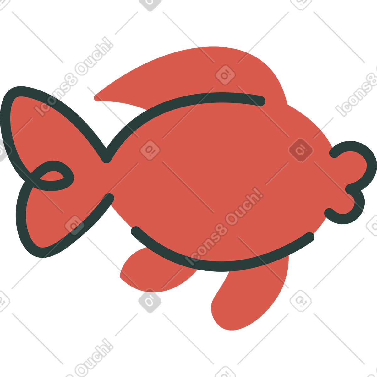 下载 Macaroni 风格的 鱼 插画，支持 PNG、SVG 格式