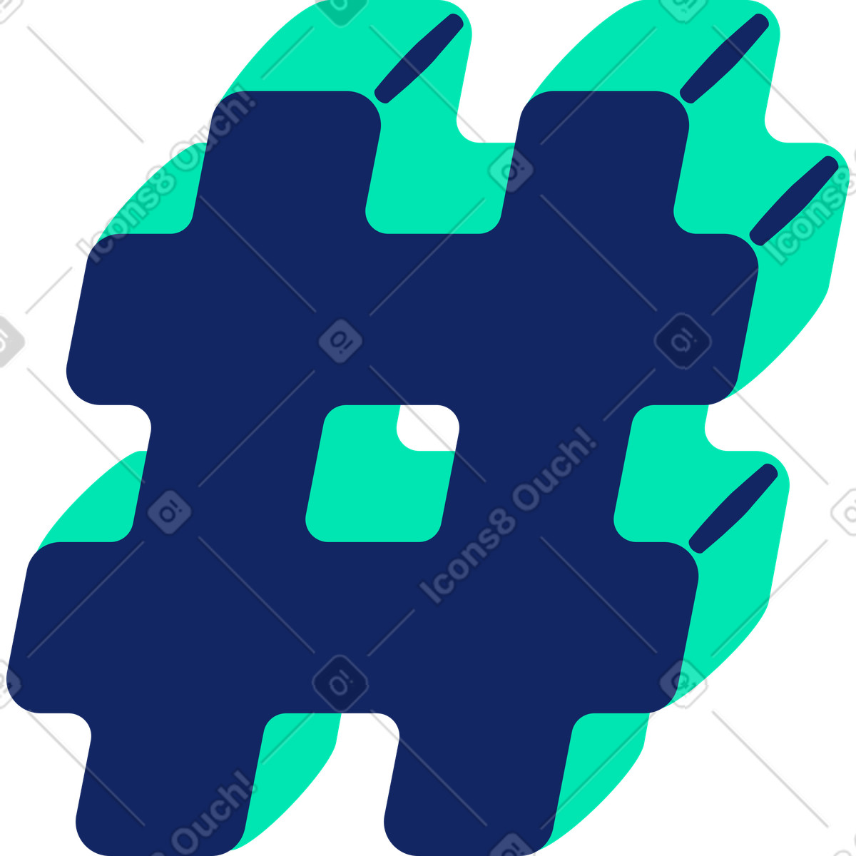 Ilustração de Sinal número em no estilo Cyborg para baixar em PNG, SVG
