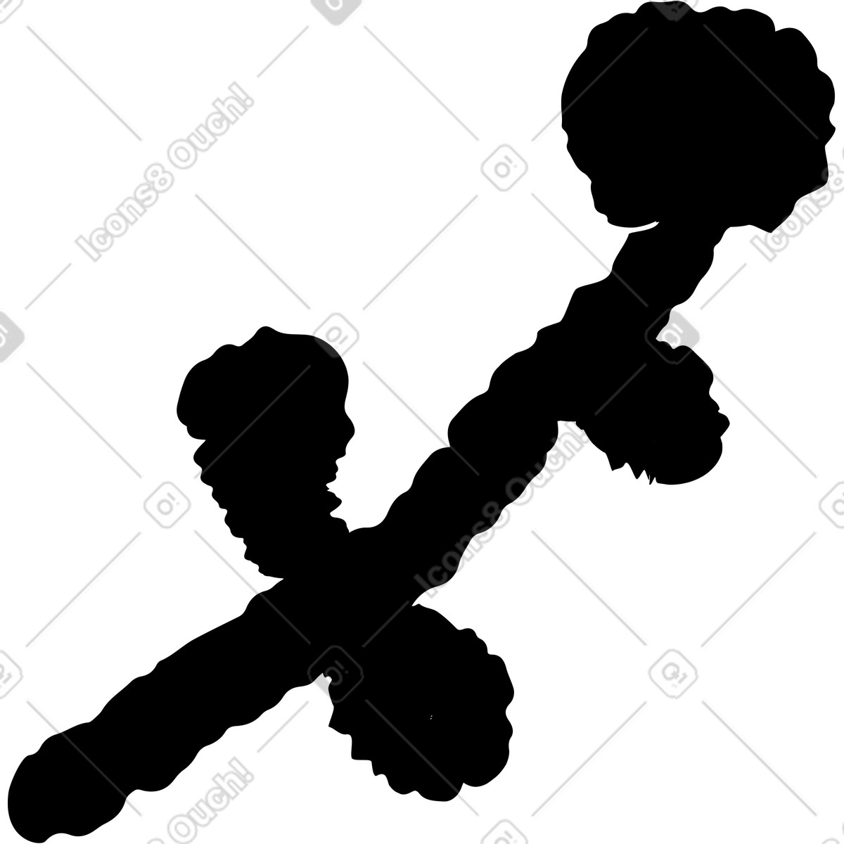 Ilustração de Plant silhouette with multiple round flower heads and curved stems em no estilo Black Chalk para baixar em PNG, SVG
