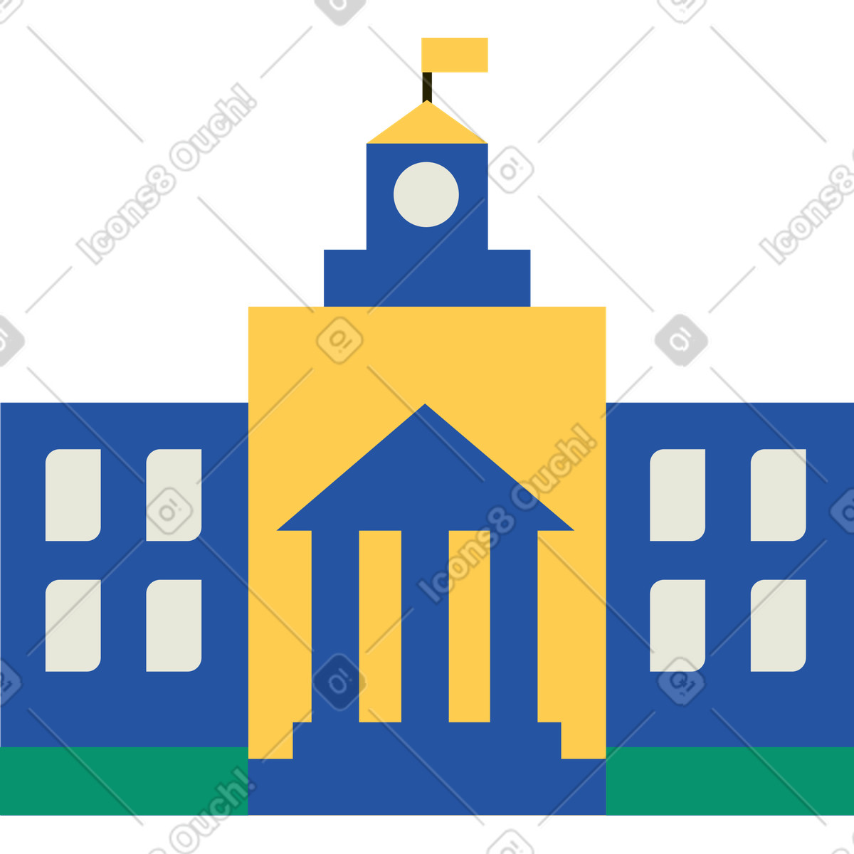 University illustration featuring government-related clipart available in PNG