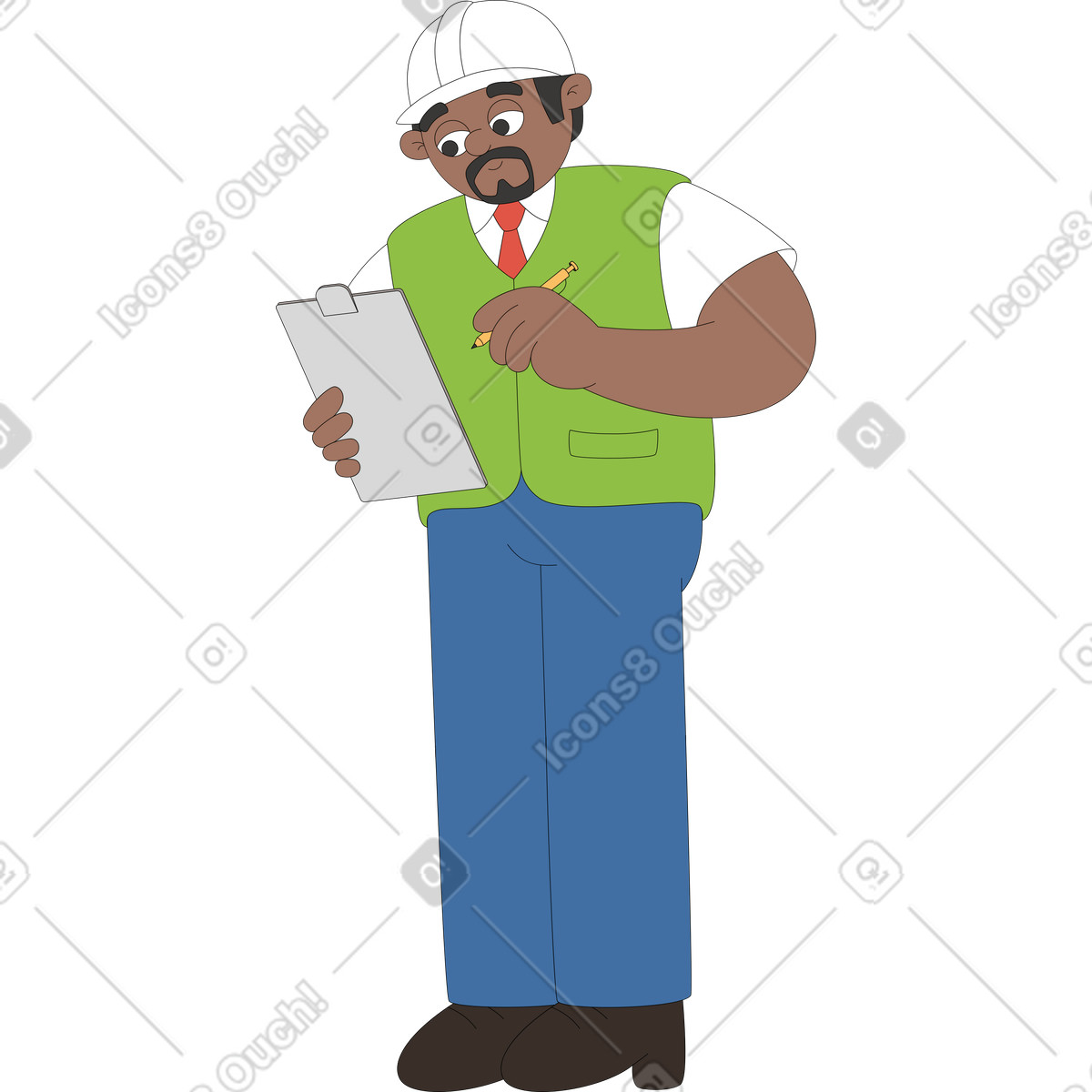 Caposquadra illustrazione in stile Sitcom scarica in PNG, SVG